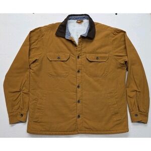 Tailor Vintage  Brown Canvas Faux Shearling  Fleece Lined Coat - Men's Size L